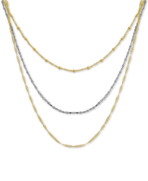 Silver Plated Multi-Chain 18" Layered Statement Necklace