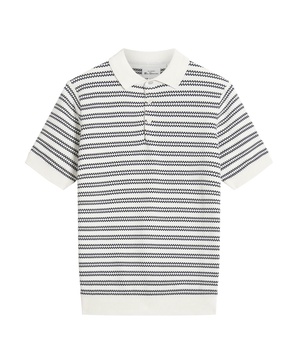 Men's Jacquard Stripe Short Sleeve Polo Shirt