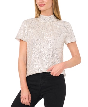Women's Sequined Bow-Back Top