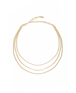 Triple Flex Snake Chain Layered 18K Gold Plated Necklace