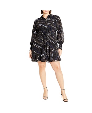 Plus Size Sheer Lover Print Dress