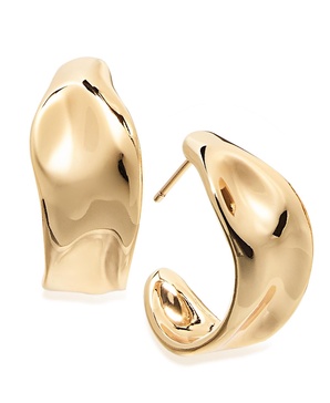 Silver, Gold Plated Brass Hoop Earring