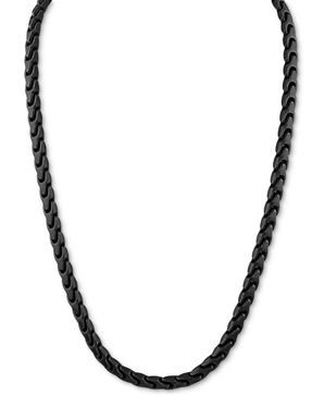 Men's Link Chain 24" Necklace in Black-Plated Stainless Steel