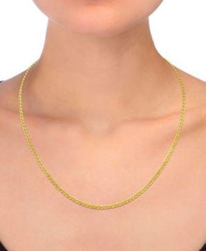 18" Nonna Link Chain Collar Necklace (2-9/10mm) in 14k Gold