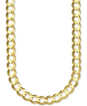 20" Open Curb Link Chain Necklace (8mm) in Solid 10k Gold