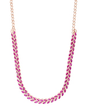 EFFY® Ruby (13-7/8 ct. t.w.) & Diamond (2-1/3 ct. t.w.) 18" Statement Necklace in 14k Rose Gold