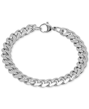 Men's Silver-Tone Chain Link Necklace & Bracelet Set