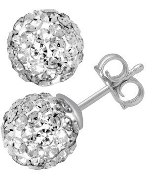 Crystal Fireball Stud Earrings in Gold-Plate