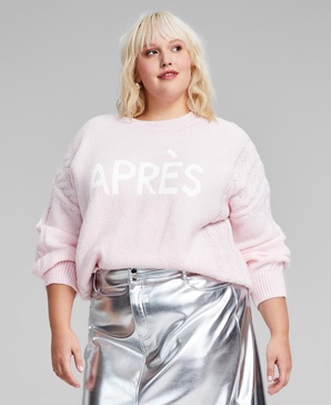 Trendy Plus Size Après Cable-Knit Sweater, Created for Macy's
