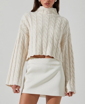 Women's Sloan Mock-Neck Cable-Knit Sweater