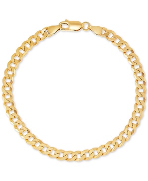 Curb Link Chain Bracelet (5mm) in 18k Gold-Plated Sterling Silver or Sterling Silver, Created for Macy's