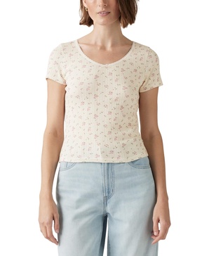 Women's Sweetie Cotton V-Neck Pointelle Top
