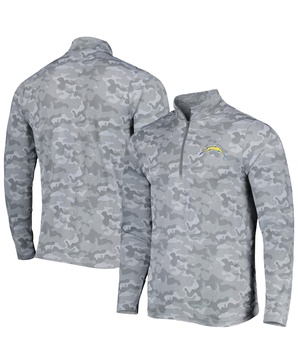 Men's Gray Los Angeles Chargers Brigade Quarter-Zip Sweatshirt