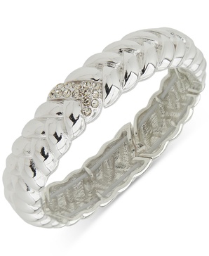 Crystal Pavè Sculptural Braid-Look Stretch Bracelet