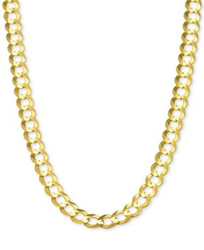 26" Open Curb Link Chain Necklace (5-3/4mm) in Solid 14k Gold
