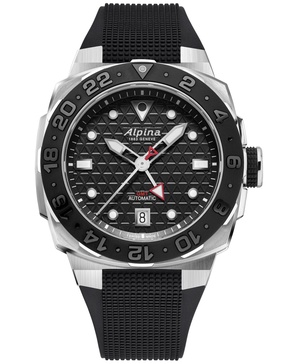 Men's Swiss Automatic Seastrong Extreme Black Rubber Strap Watch 39mm