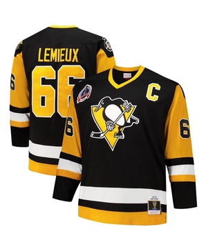 Men's Mario Lemieux Black Pittsburgh Penguins Big Tall 1991/92 Blue Line 2.0 Jersey