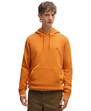 Men's Regular-Fit Cotton Terry Logo Patch Hoodie