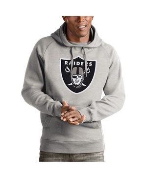 Men's Heather Gray Las Vegas Raiders Victory Pullover Hoodie