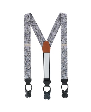 Willard's Wavy Paisley Silk Button End Private Collection Suspenders