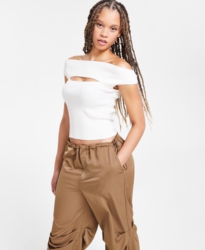 Women's Off-The-Shoulder Cutout Sweater Tank, Exclusively at Macy's