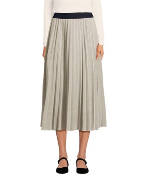 Women's Knit Foil Pleated Midi Skirt