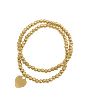 Heart Ball Bracelet Set