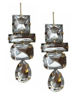 Women's Deco Gem Drop Earrings
