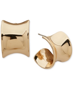 Gold-Tone Chunky Huggie Hoop Earrings