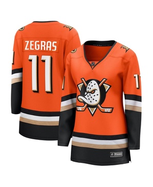 Women's Trevor Zegras Orange Anaheim Ducks Home Premier Breakaway Player Jersey