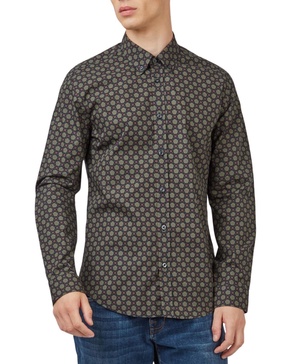 Men's Foulard-Print Long-Sleeve Shirt
