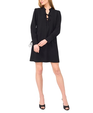 Women's Tie-Front Long-Sleeve Mini Dress