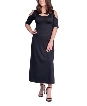 Women's Cut Out Shoulder A-Line Floor Length Dress