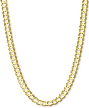 30" Open Curb Link Chain Necklace (4-5/8mm) in Solid 14k Gold