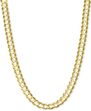 24" Open Curb Link Chain Necklace (4-5/8mm) in Solid 14k Gold