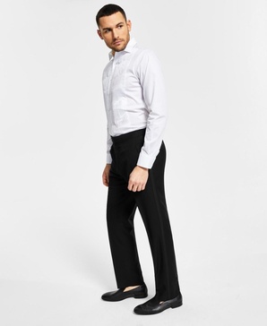 Men's Classic-Fit Stretch Black Tuxedo Pants, Created for Macy's  