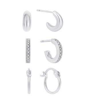 Crystal Trio Hoop Earring Set