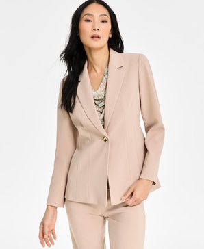 Women's Stretch Notch-Lapel Long-Sleeve Blazer