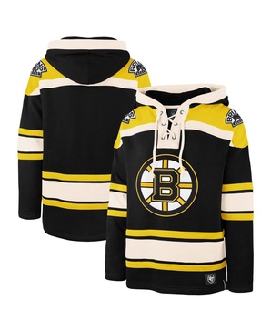 Men's Black Boston Bruins Big and Tall Superior Lacer Pullover Hoodie