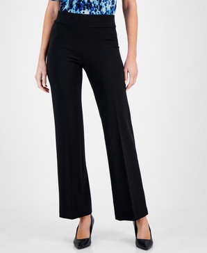 Petite High-Rise Pull-On Knit Trousers
