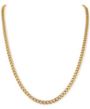 Gold-Tone Stainless Steel Classic Curb Chain 22" Necklace