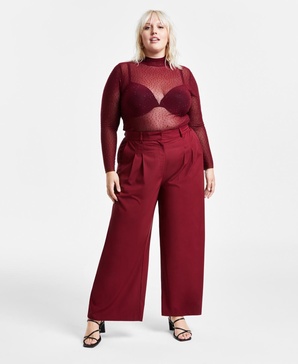 Trendy Plus Size High-Rise Wide-Leg Pants, Created for Macy's
