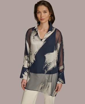 Women's Metallic Print Tunic