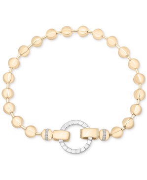 Diamond Beaded Bracelet (1/8 ct. t.w.) in  Gold Vermeil & Sterling Silver, Exclusively at Macy's