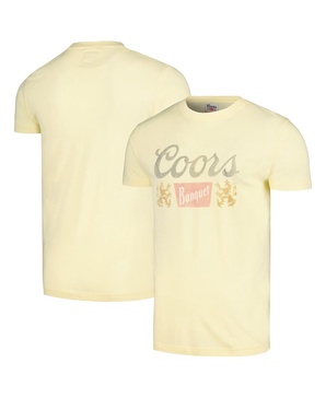 Men's Yellow Distressed Coors Vintage-Like Fade T-shirt