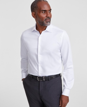 Men's Spread-Collar Sateen Dress Shirt, Created for Macy's