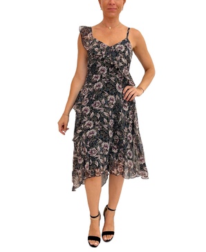 Women's Country Paisley-Print Ruffle-Trim Dress