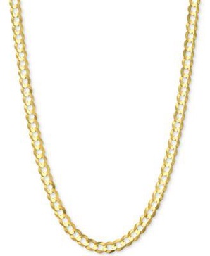 18" Open Curb Link Chain Necklace (3-5/8mm) in Solid 14k Gold