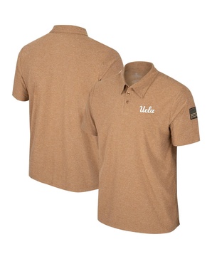 Men's Khaki Wisconsin Badgers OHT Appreciation Cloud Jersey Desert Polo Shirt