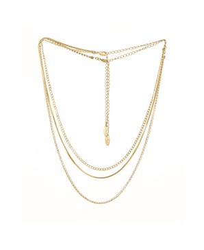 Simple Crystal Chain Necklace Set of 2